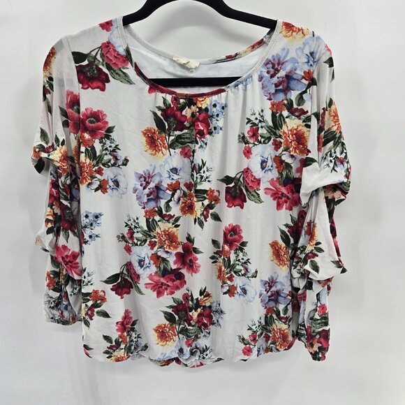 Ember White Floral Layered Modest Long Sleeves Size Large - Picture 1 of 7